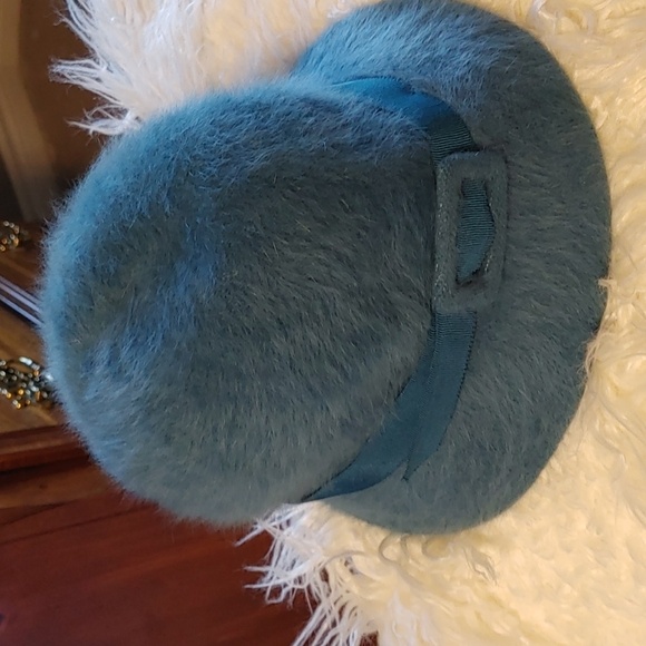 Women's Vintage Blue Angora Kangol Bucket Hat - Picture 9 of 12